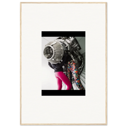 Vibrant Motorcycle Engine with Pink Exhaust in Magneto Embrace Room Decor Art