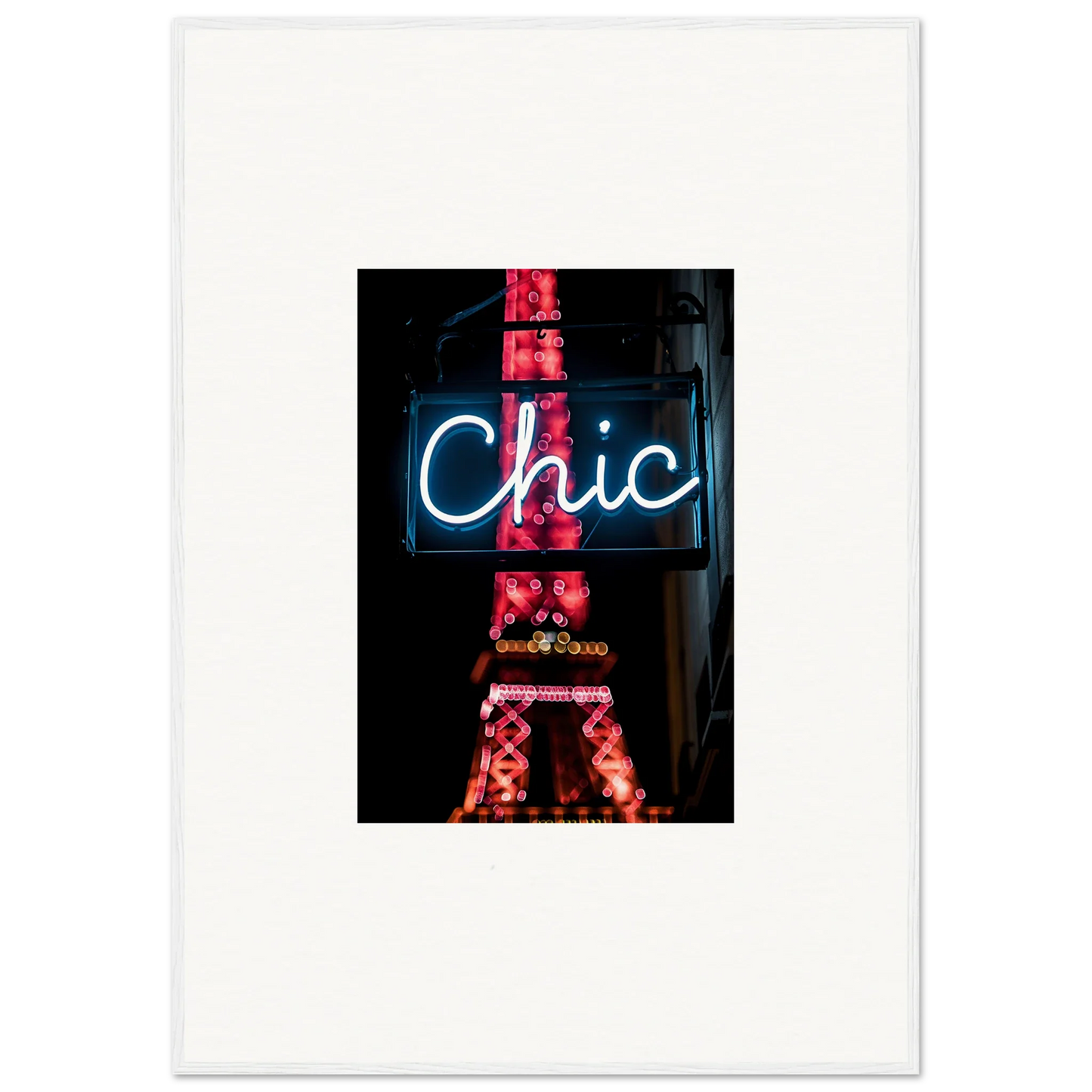 Neon Chic sign with illuminated Eiffel Tower in Paris Dreams room decor art