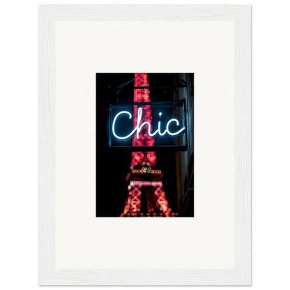 Chic neon sign with Eiffel Tower, perfect for Paris dreams room decor or framed wall art