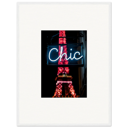 Chic neon sign with red Eiffel Tower for stylish Paris dreams room decor