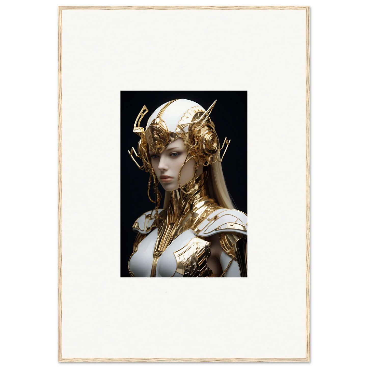 Ornate golden Elo Crowne headdress and armor perfect for room decor or framed wall art