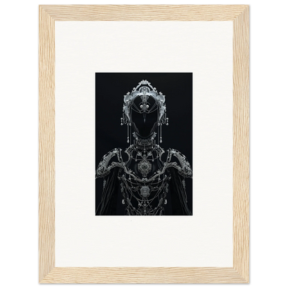 Ornate metallic humanoid figure as unique Room Decor in Skein Emsembler framed wall art