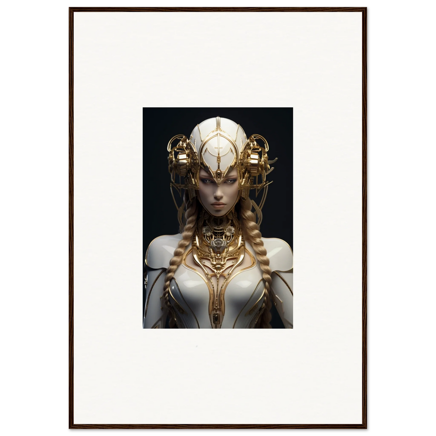 Ornate portrait of a figure in a golden headdress for Gilded Cosmos wall art decor