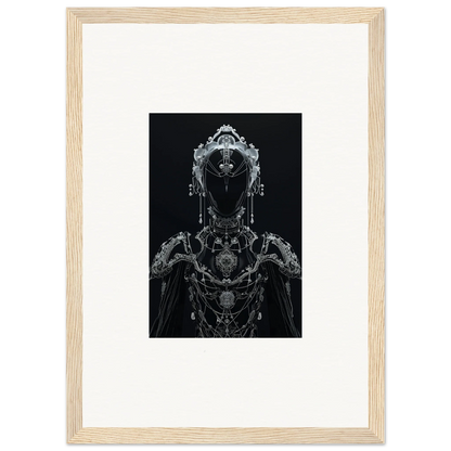 Ornate black and white robotic figure art for Room Decor - Skein Emsembler