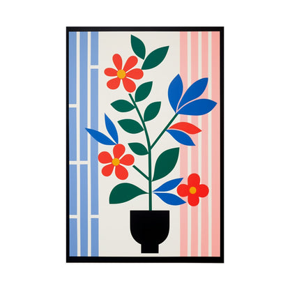 A painting of a flower in a vase