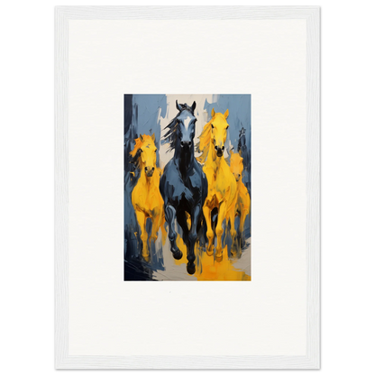 Vibrant Painting of horses running, perfect for Mustsers Stampede room decor