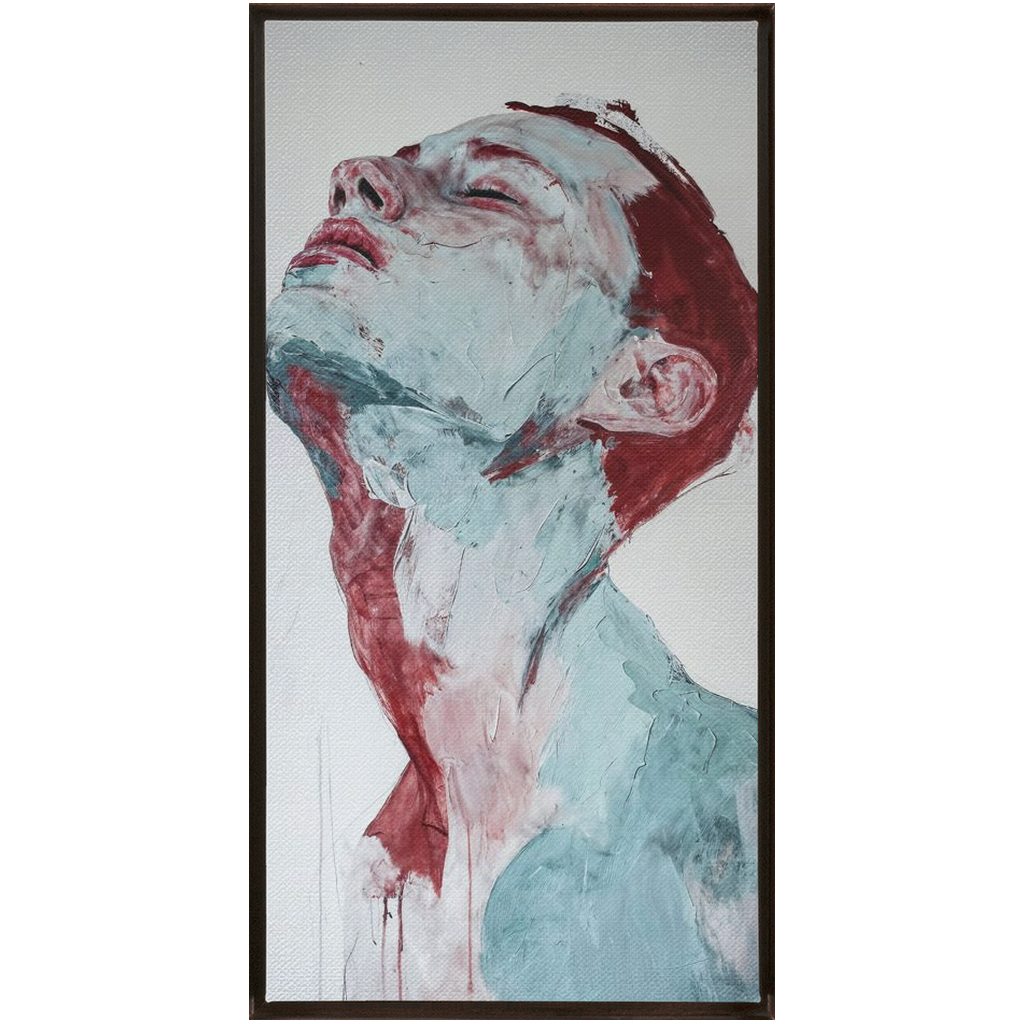 A Mind Set - XXL Framed Traditional Stretched Canvas of a man with his eyes closed.