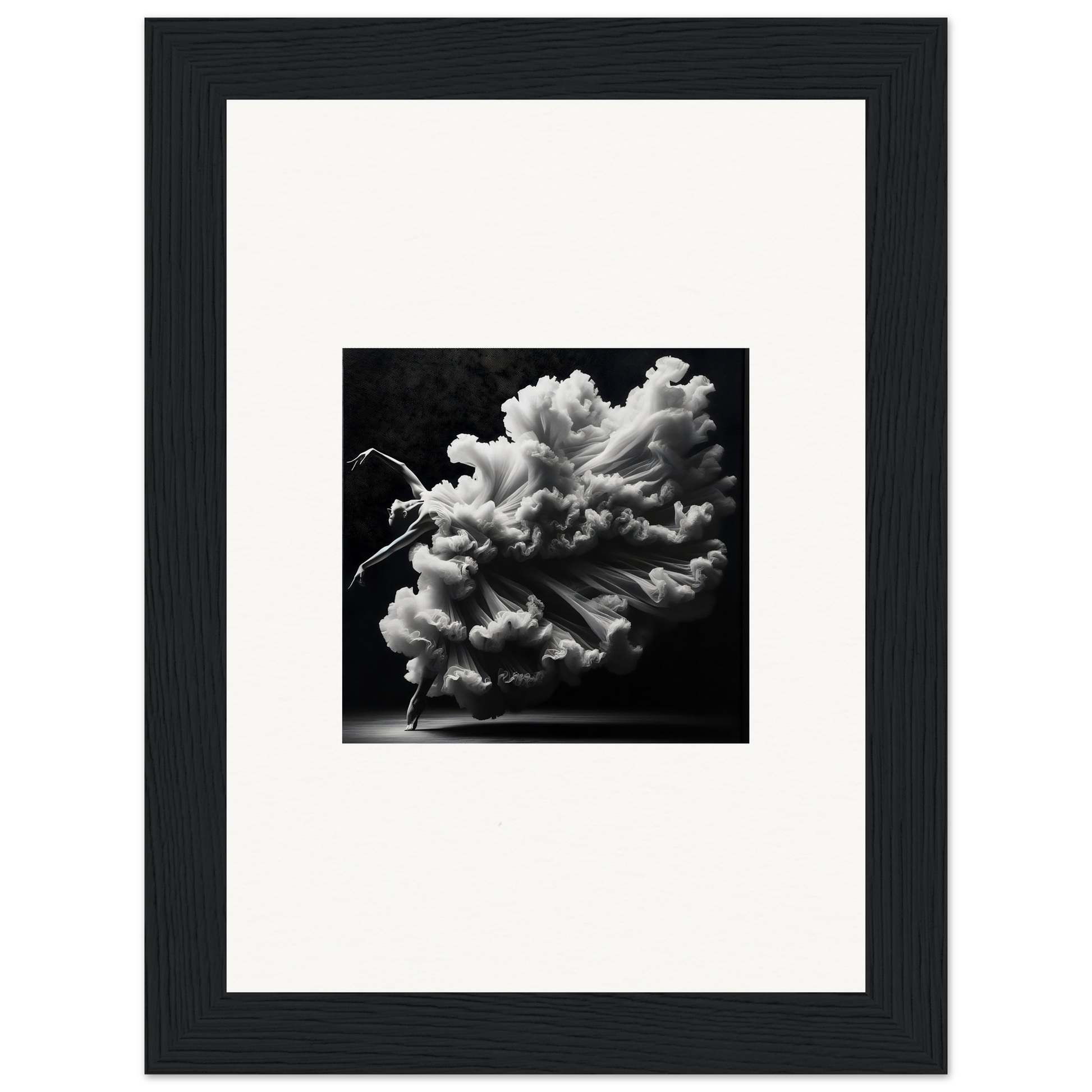 Billowing cloud of white smoke or powder against a dark background.