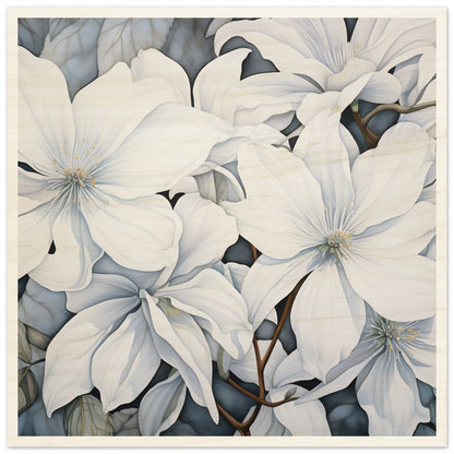 A painting of white flowers