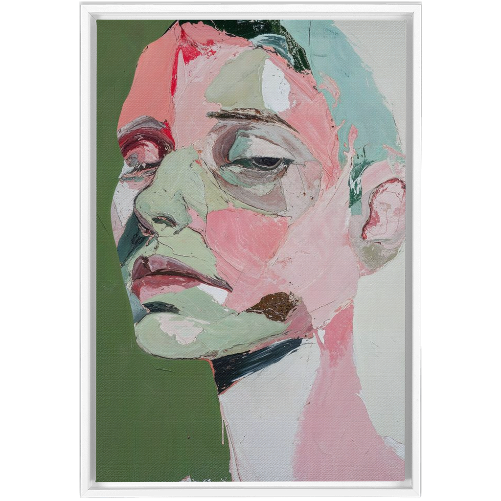 An abstract painting of Portrait In Pastels - XXL Framed Canvas Wraps.