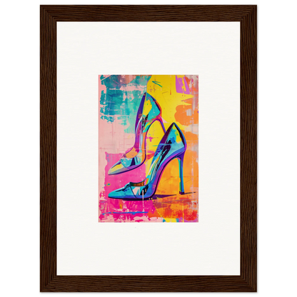 Colorful high-heeled shoes with pointed toes enhance Ethereal Heels Reverie room decor