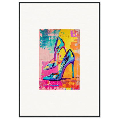 Colorful high-heeled shoes in vibrant pop art style for Heels Reverie wall decor