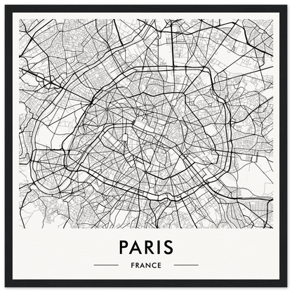 Map of Paris showing the city’s street layout and major thoroughfares.