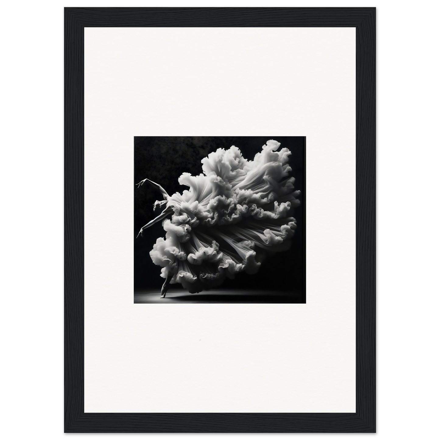 Billowing cloud formation in black and white.