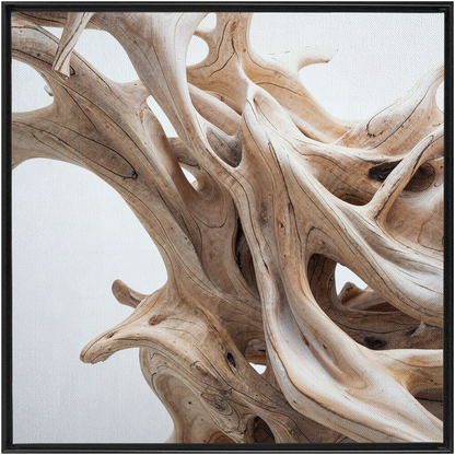 The text without irrelevant codes is: A close-up of the Driftwood dance - XXL Framed Traditional Stretched Canvas.