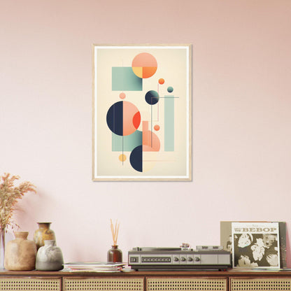 A high quality framed Abstract Geometry O The Oracle Windows™ Collection print with geometric shapes and circles, perfect for my wall.