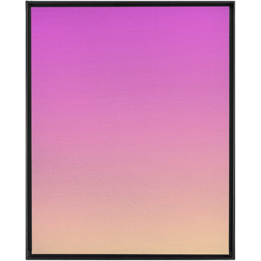 An California Pink Haze Gradient - Framed Traditional Stretched Canvas painting with a purple and yellow gradient framed on a black background.