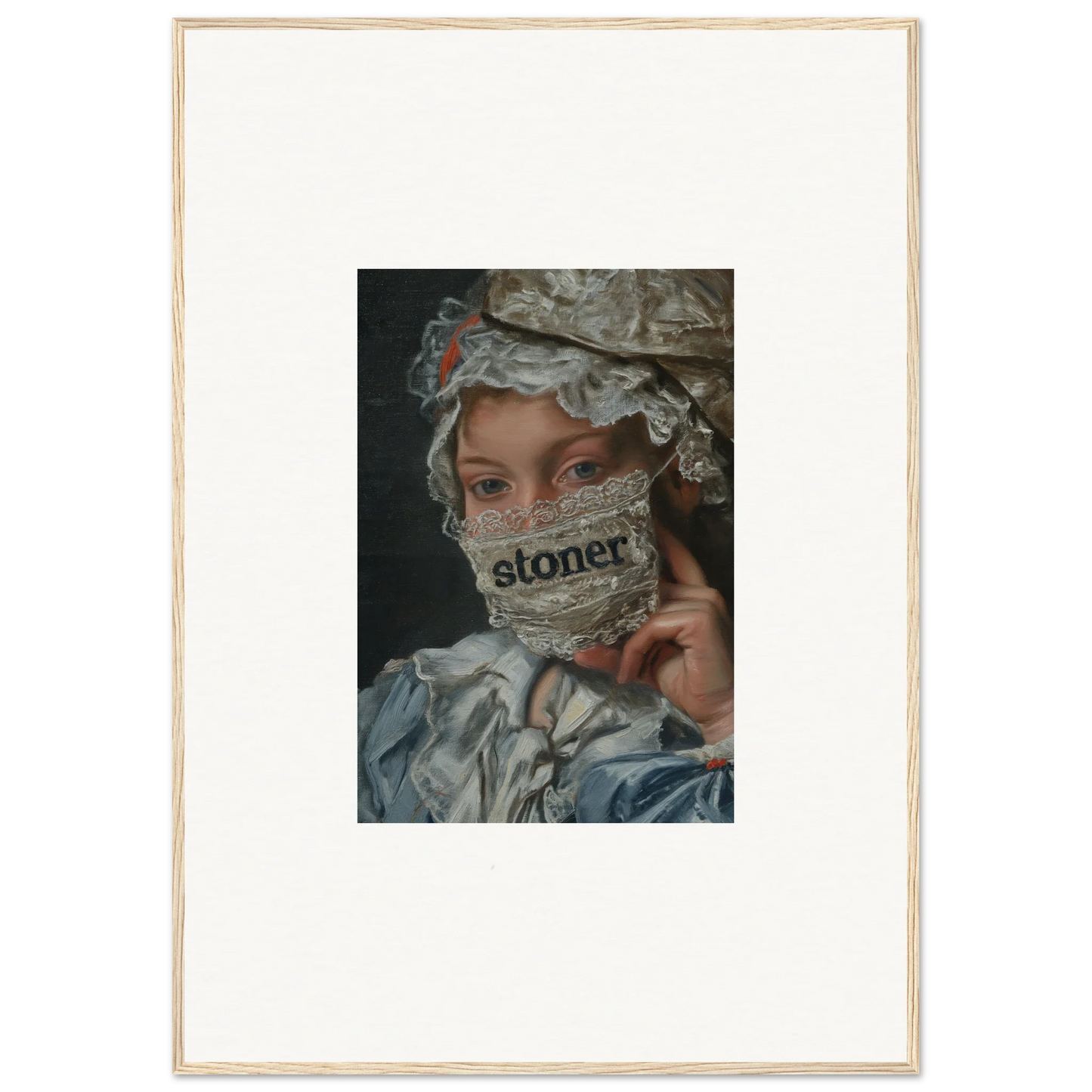 Portrait of a person in 18th century attire with a mask, perfect for Room Decor or Framed Wall Art