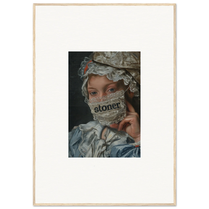 Portrait of a person in 18th century attire with a mask, perfect for Room Decor or Framed Wall Art