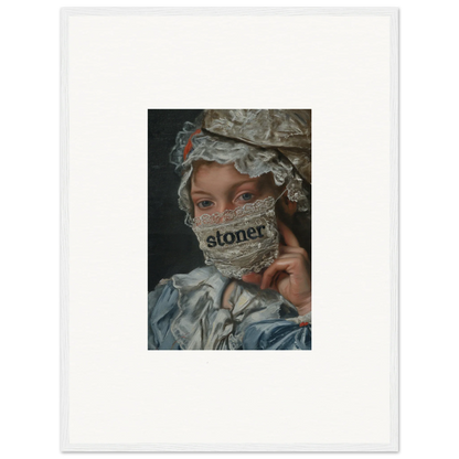 Portrait of a person in ornate costume and face mask for Metamorphose Bliss room decor