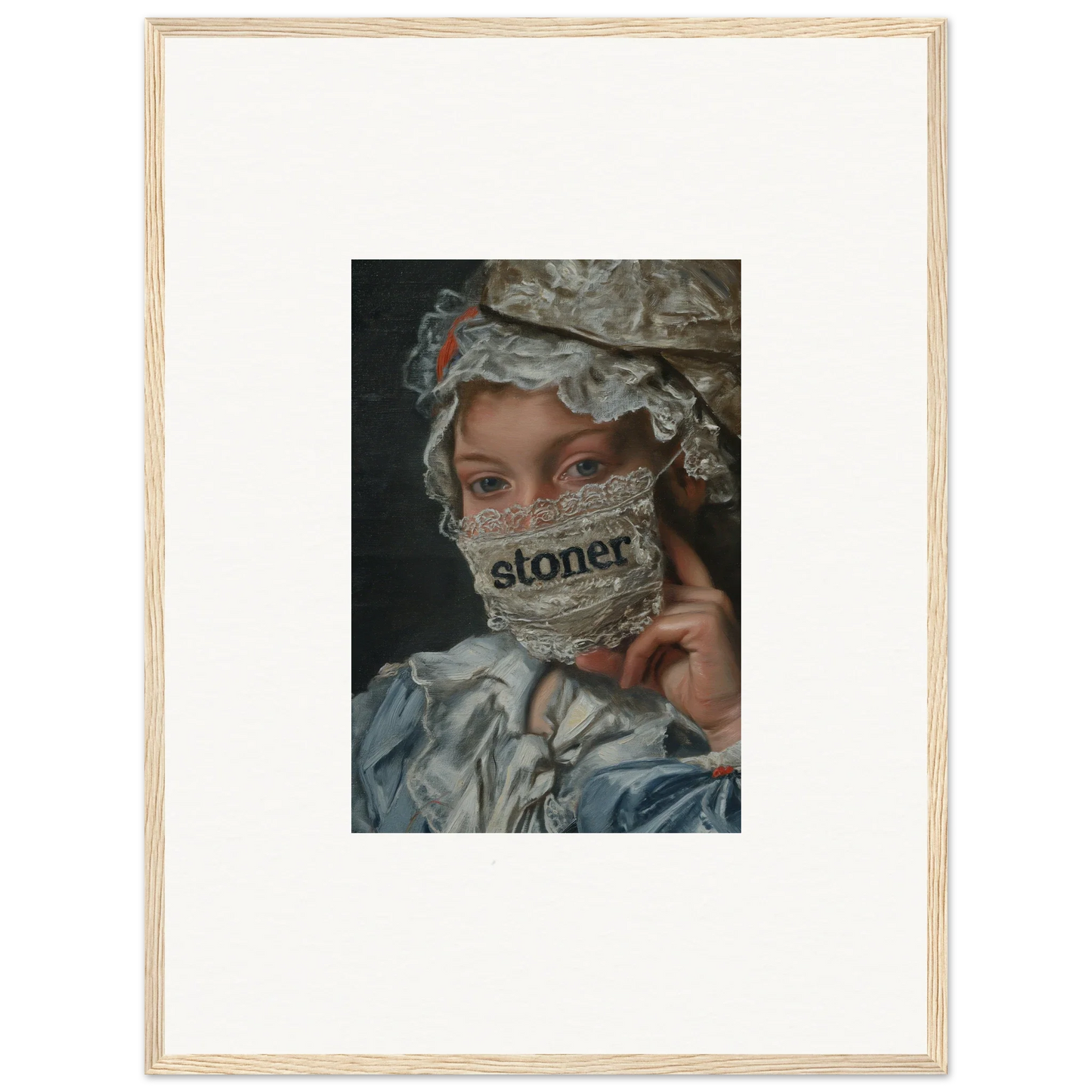 Portrait of a person in an ornate headdress and mask for Metamorphose Bliss wall art