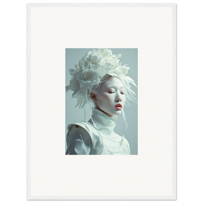 Portrait of a florid creature in a white headdress for unique room decor