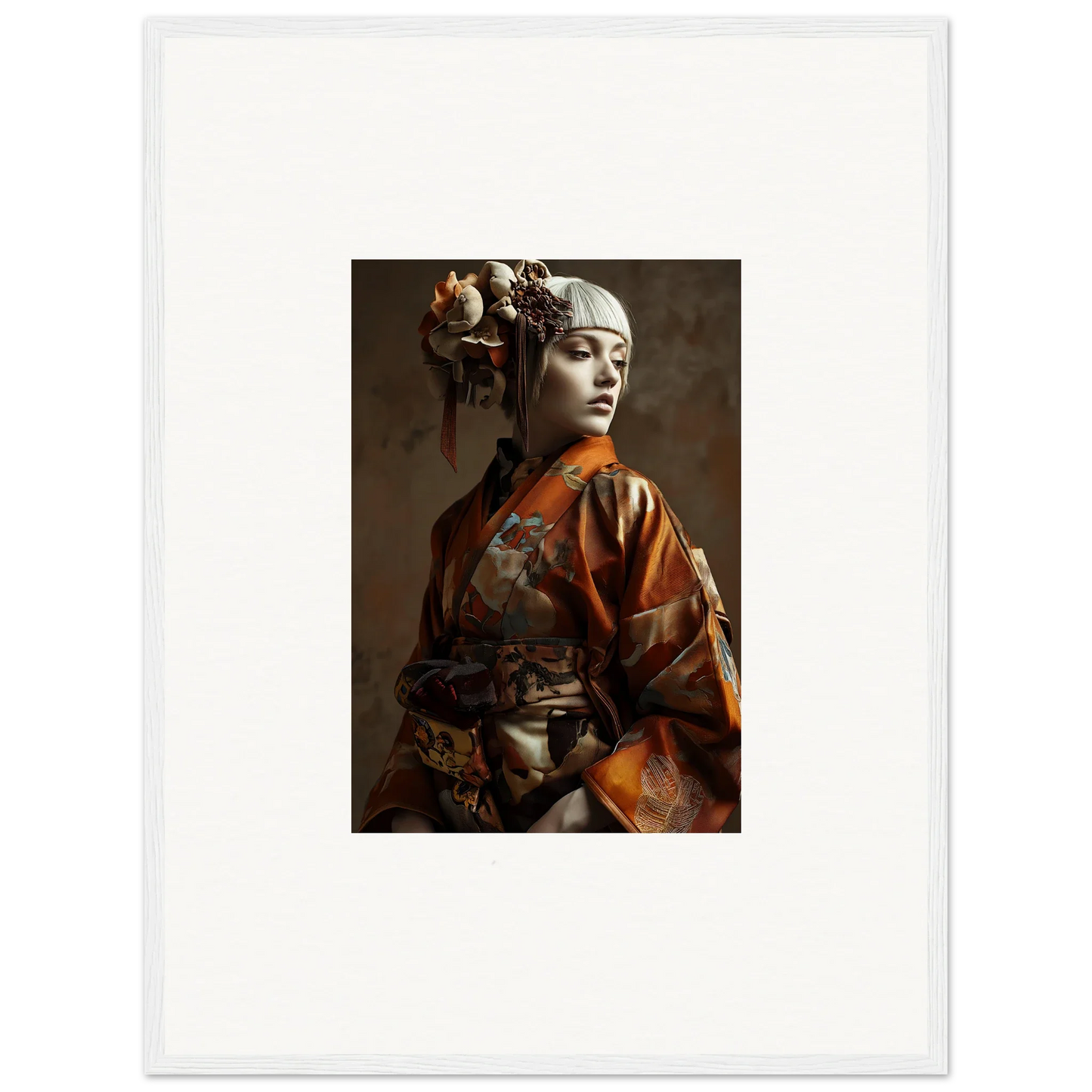 Portrait of a woman in traditional Asian costume, perfect for room decor as framed wall art