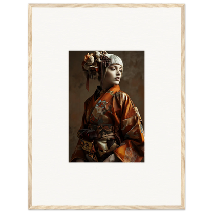 Portrait of a woman in traditional Asian attire for framed wall art and room decor