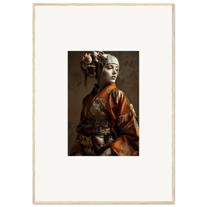 Portrait of woman in traditional Asian costume for shadows whispering framed wall art