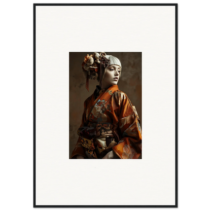 Portrait of a woman in ornate traditional Asian attire for shadows whispering room decor