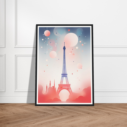 A poster with the eiff tower in paris, france