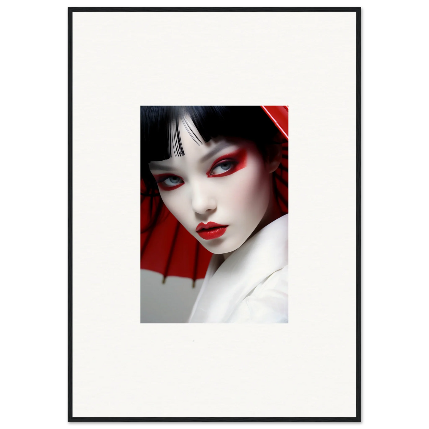 Portrait of a woman with scarlet visions eye makeup, perfect for room decoration canvas print