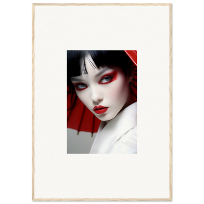 Portrait of a woman with scarlet visions eye makeup, perfect for room decoration canvas print