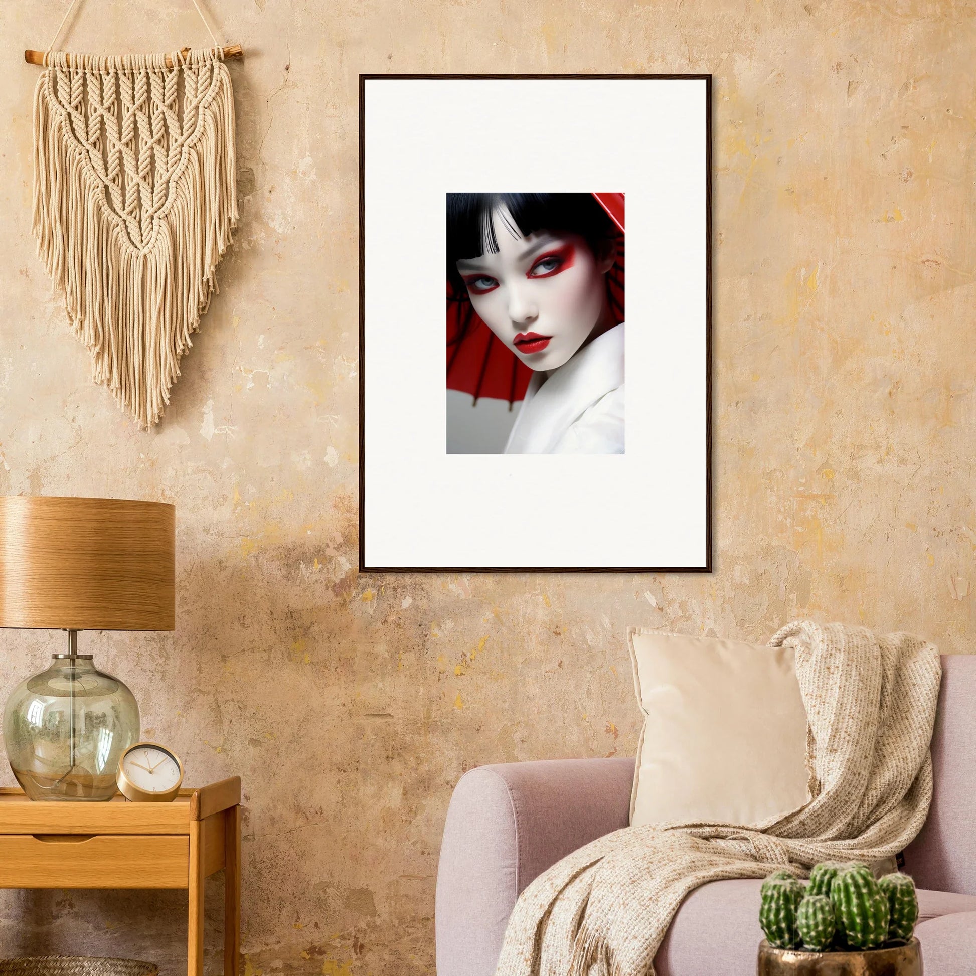 Framed portrait of a woman with scarlet visions for stylish room decoration canvas print