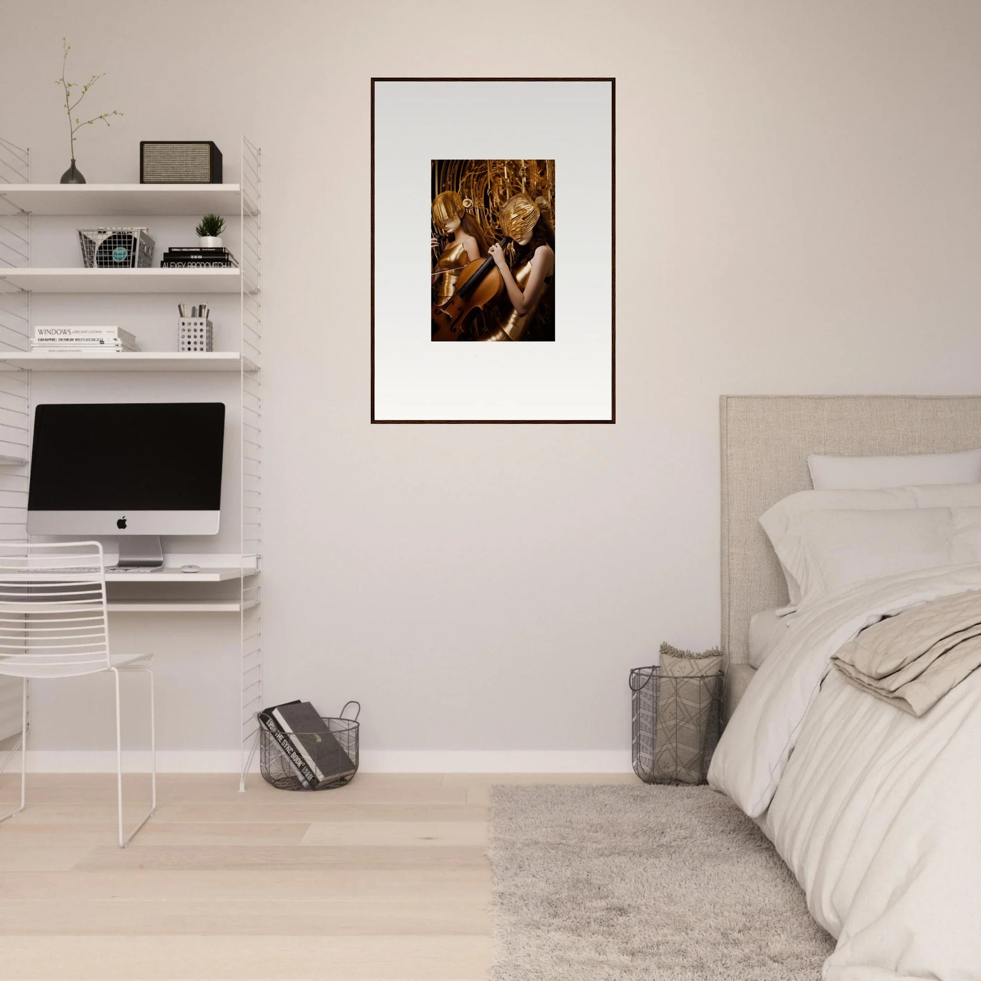 Framed canvas print of intertwined hands with echoing whispers for stylish room decoration