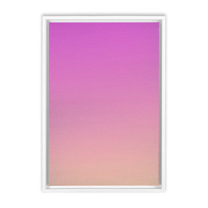 A California Pink Haze Gradient - Framed Traditional Stretched Canvas in a white frame.