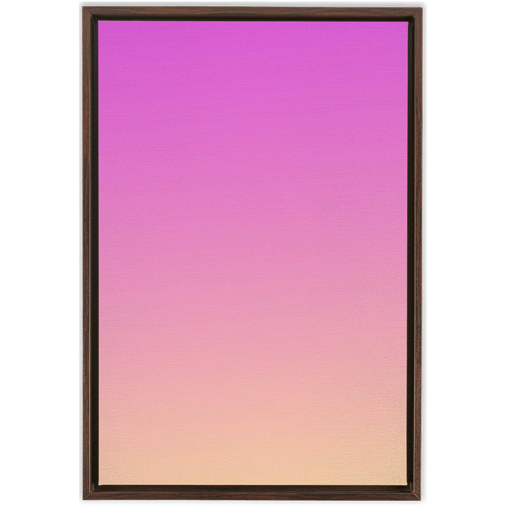 The given text is free of any irrelevant codes. We only have a meaningful description of a painting: 'A California Pink Haze Gradient - Framed Traditional Stretched Canvas painting on a wall."