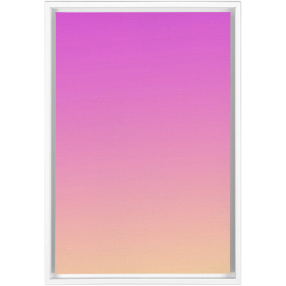 An abstract California Pink Haze Gradient framed traditional stretched canvas with a minimalist design.