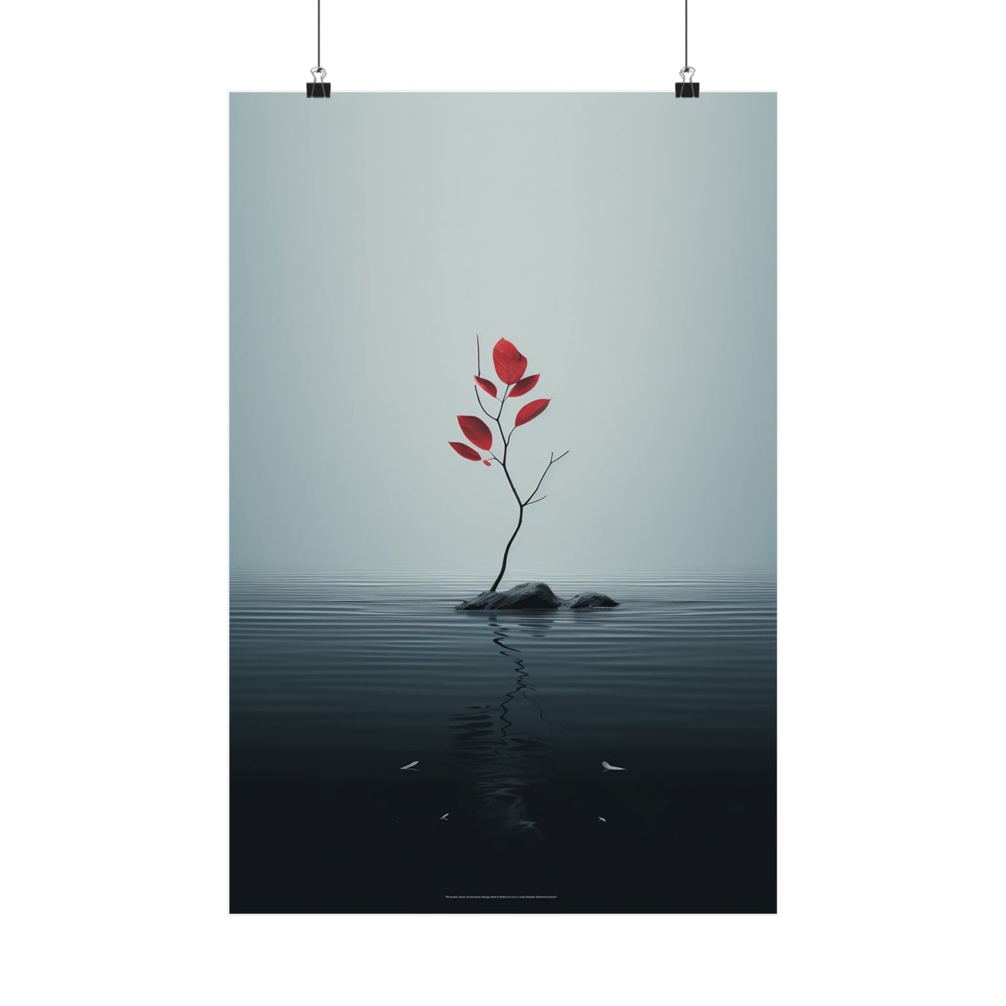 A red flower floating in the water