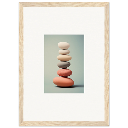 Stack of balanced stones in soft shades for elegant room decor or canvas prints