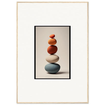 Balanced stones in earthy colors, perfect for Zen Collage Poetry wall art and room decor