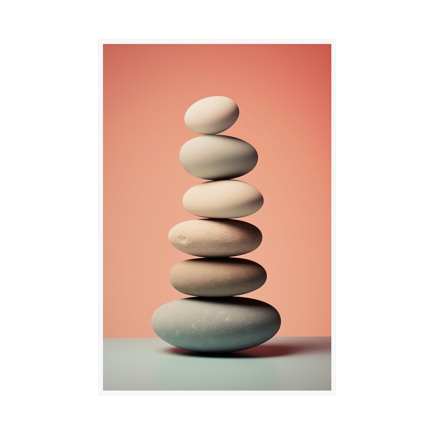 A stack of rocks on a table