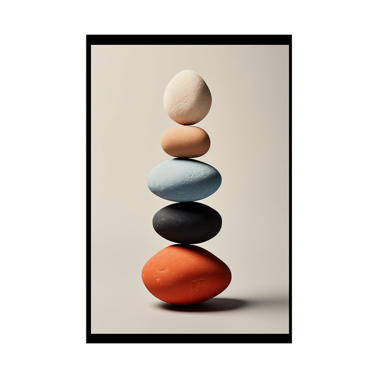 A stack of rocks with a white background