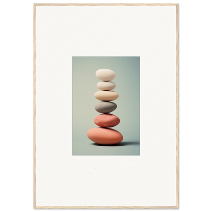 Pastel stone stack art for tranquil room decor in framed wall art and canvas prints