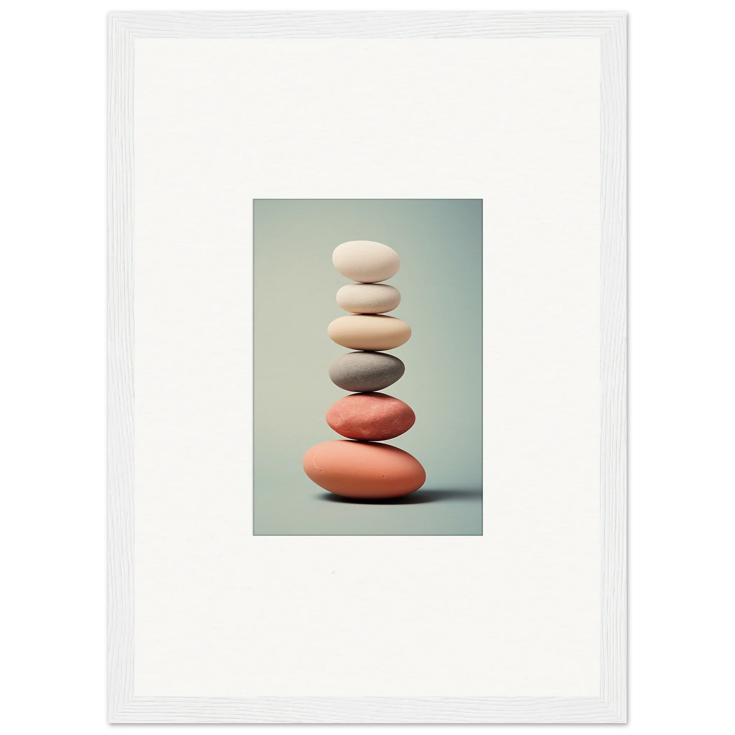 Stack of smooth, balanced stones in earthy tones for stylish room decor