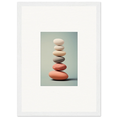 Stack of smooth, balanced stones in earthy tones for stylish room decor