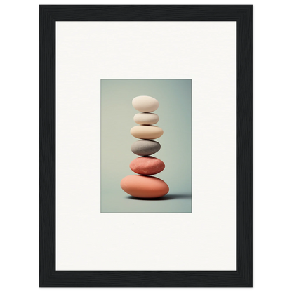 Stack of colorful stones balanced vertically for stylish room decor in canvas prints