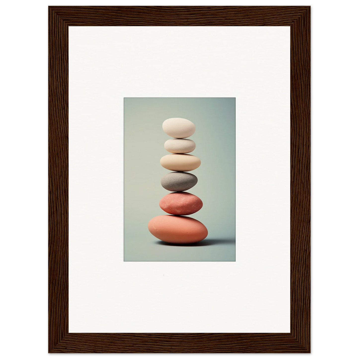 Colorful stacked stones for unique room decor in framed wall art or canvas prints