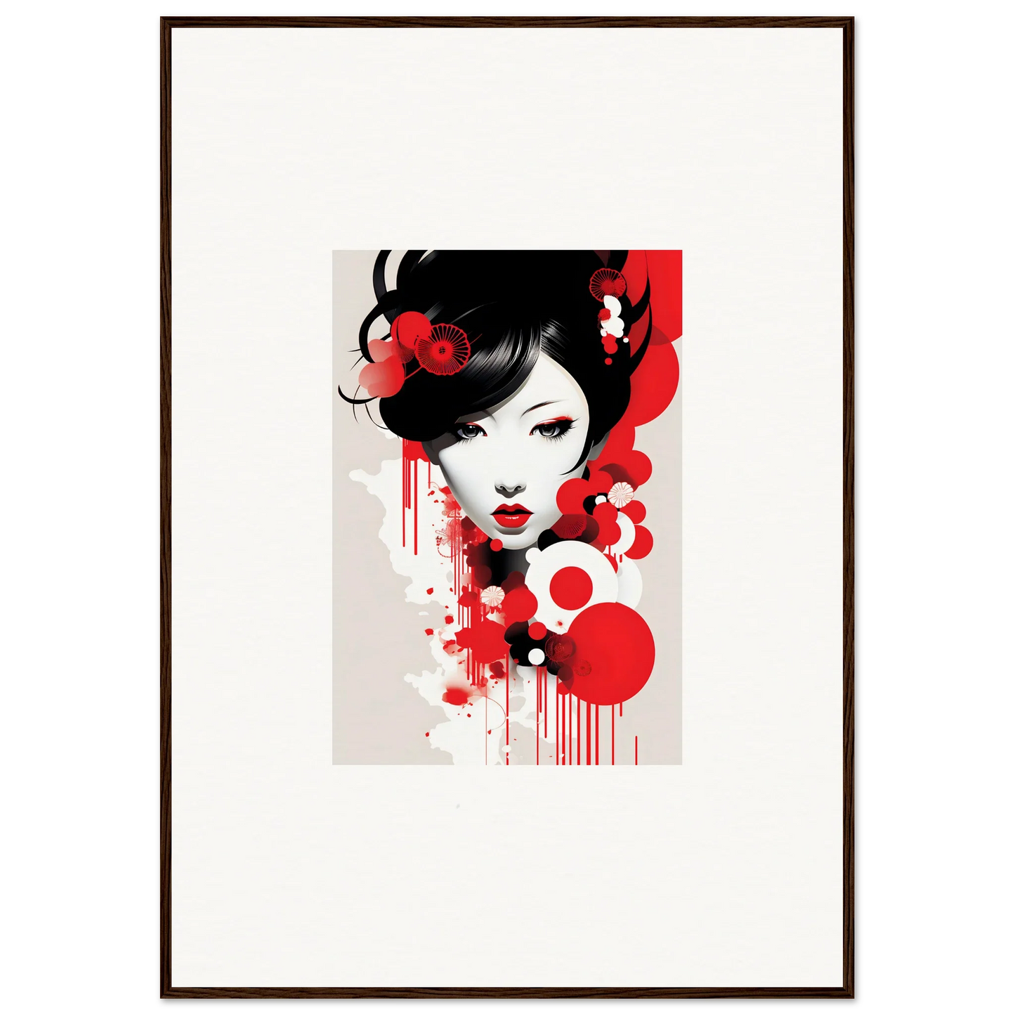 Stylized portrait of a woman for Visions Blooming framed wall art and room decor