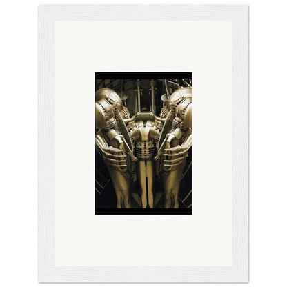 Symmetrical metallic sculpture of a humanoid for Dreams Ballet room decor or framed wall art